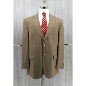 Stafford Mens Wool Blend Gold Button‎ Blazer Size 46L